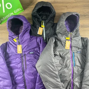 Designer Patagonia Down Jacket Red Waterproof Tape Urban Outdoor Autumn Winter Zippered Pocket