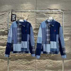 High Quality Designer Ralph Lauren Coat Red Denim Spring Summer Patch Side Stripes