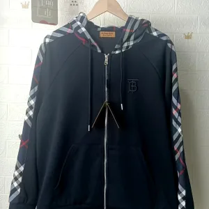 Designer AAA Burberry Hoodie Blue Cotton Winter