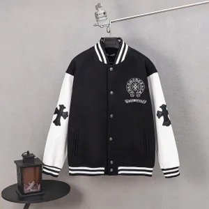 Designer Super Clone Chrome Hearts Jacket Red Wool Jacquard Street Style Understated Luxury Embroidery