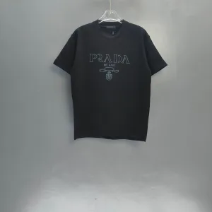 1:1 High Quality Prada Heavyweight Fabric Short-Sleeved T-Shirt