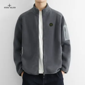 Super Clone Designer Stone Island Jacket Red Fleece Exquisite Workmanship Outdoor