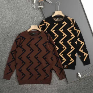 Reps Fendi Long-Sleeved Shirts Black Cotton Long-Staple Jacquard Simple And Elegant Autumn Winter
