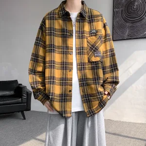 High Quality Super Clone Vans Long-Sleeved Shirt Red Retro Plaid Patch