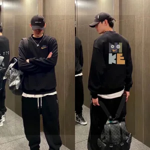 Super Clone Nike Hoodie Black Cotton Fleece Winter
