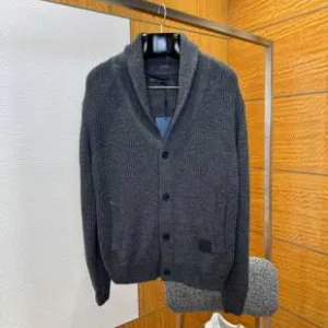 Super Clone High Quality Louis Vuitton Cardigan Ash Wool Cashmere Top-Grain Cowhide