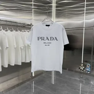 Luxury Aaa Prada Stone Short Sleeves For Autumn