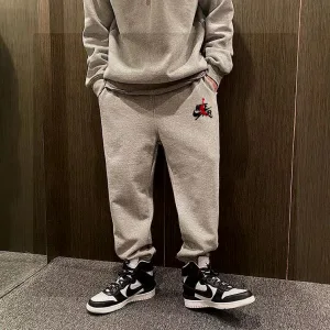 High Quality Designer Nike Sweatpants Black Cotton Fleece Simple Design Street Style
