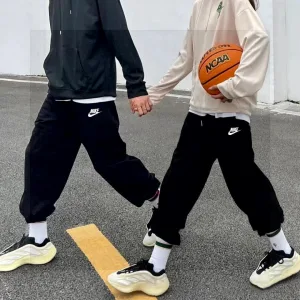 Luxury AAA Nike Sweatpants Black Fleece Simple Design Street Style