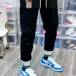 Designer High Quality Balenciaga Sweatpants Black Fleece Simple Design Street Style Large Print
