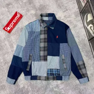High Quality Ralph Lauren Coat Red Denim Spring Summer Patch Side Stripes