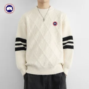 Designer Canada Goose Sweater Red Knitted Fabric Winter