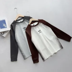 High Quality Adidas Long-Sleeved Shirts Red Autumn Large Print