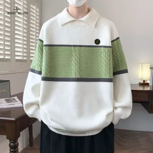 Designer Stone Island Sweater Red Knitted Fabric