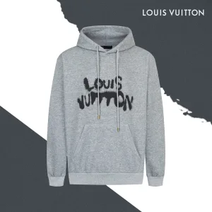 Super Clone Designer Louis Vuitton Hoodie Ash Cotton