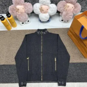 Super Clone Louis Vuitton Coat Red Cotton Soft Wool Nylon Spandex Jacquard Elegant Style Side Pockets