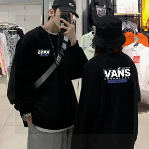 Luxury Designer Vans Hoodie Black Cotton Fleece Autumn