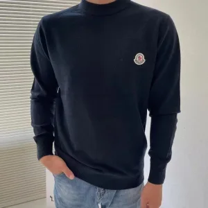 High Quality Reps Moncler Sweater Black Wool Delicate And Soft To The Touch