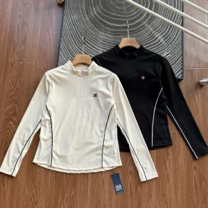 AAA Fila Long-Sleeved Shirts Black Eva Cotton Down Daily Commute Autumn