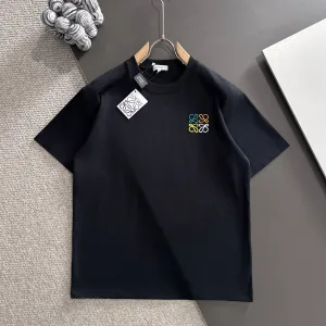 Designer Reps Loewe Short Sleeves Black Cotton Pure Spring Autumn Embroidery
