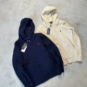 Reps Ralph Lauren Long-Sleeved Shirts Red Wool Blend Cable Knit