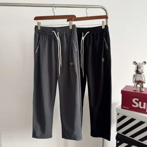 Super Clone Stone Island Casual Trousers Red Cotton Pure High-Quality Materials Autumn