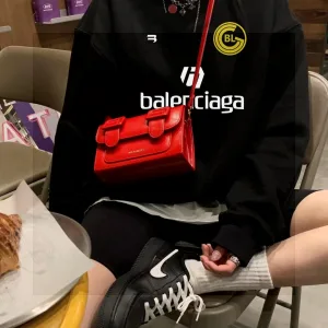 AAA Balenciaga Sweatshirt Black Cotton Fleece Autumn