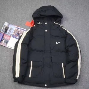Super Clone Nike Coat Blue Cotton Down Easy To Match Winter Side Pockets