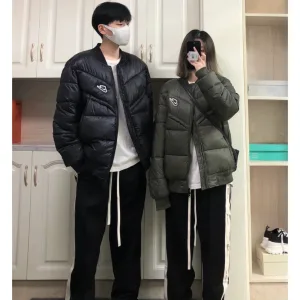 Reps Luxury Nike Outerwear Green Cotton Xinjiang Down Fleece Minimalist Style Winter Patch