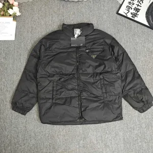 Super Clone Designer Prada Coat Black Feather Duck Down Nylon Fabric Quilted Pattern