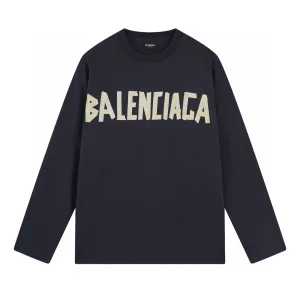 High Quality Balenciaga Long-Sleeved Ash Cotton Embroidery