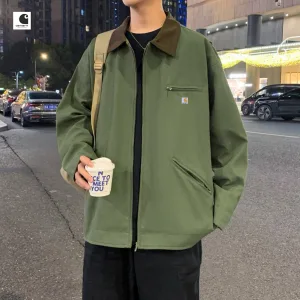 High Quality Carhartt Coat Red Woven Fabric
