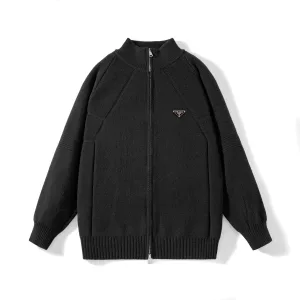 Super Clone Prada Coats Red Wool Blend Genuine Leather Autumn Winter And