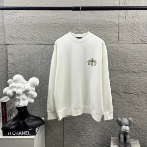 Luxury Chrome Hearts Long-Sleeved Shirt Black Autumn Winter Early Embroidery