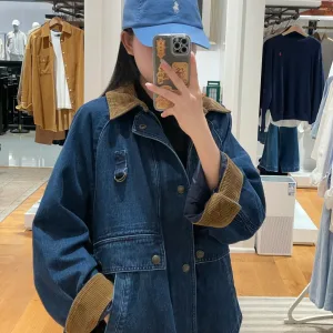 High Quality Designer Ralph Lauren Pants Red Corduroy Denim Sweet And Cool Style Sophistication Autumn Winter Early Deep