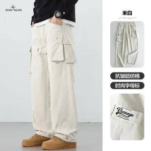 Super Clone Luxury Stone Island Work Pants Ash