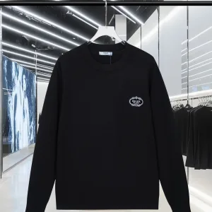 Designer High Quality Prada Long-Sleeved Shirts Red Wool Blend Mesh Spring Summer