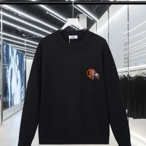 AAA Reps Hermes Long-Sleeved Shirts Red Wool Blend Mesh Spring Summer