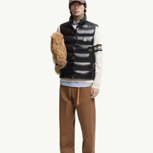 Luxury Designer Monk Vest Black Down