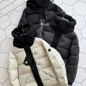 High Quality Luxury Moncler Jacket Black Neutral Goose Down Duck Nylon Relaxed Fit