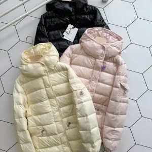Super Clone Monk Outerwear Red Wool Duck Down Nylon Fabric Warm Tone Creamy White High-End Quality Winter