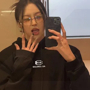 Luxury Balenciaga Hoodie Red Cotton Fleece