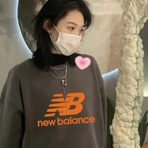 Reps AAA New Balance Hoodie Orange Fleece Suede Autumn