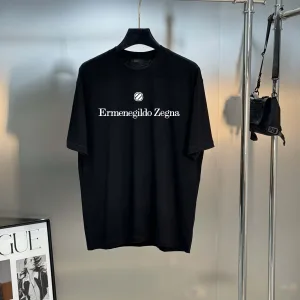 Luxury Designer Zegna Short-Sleeved Shirt Cotton Pure Autumn Winter