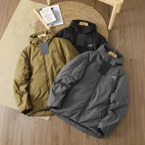 Designer Archaeopteryx Down Jacket Brown Nylon High-Quality Materials Outdoor Windproof Soft And Gentle Three-Proof Fabric Embroidery Patch