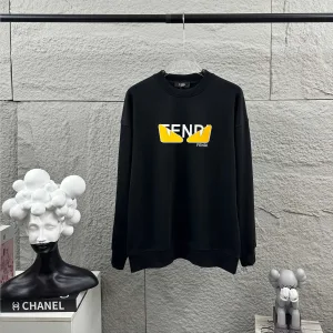 Super Clone Luxury Fendi Long-Sleeved Black Autumn Winter Early