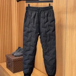 Designer High Quality Prada Fleece Pants Red Duck Down Simple And Versatile Outdoor Windproof Winter Down-Proof Fabric