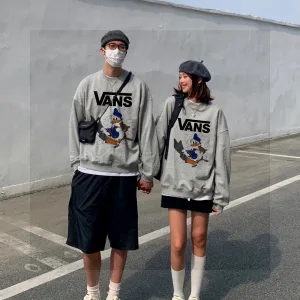 Designer Vans Hoodie White Fleece Suede Autumn