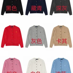 Reps Ralph Lauren Outerwear Red Cotton Pure Cable Knit Easy To Match