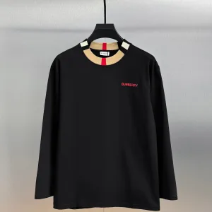 Reps High Quality Burberry Long Sleeves Red Cotton Pure Ribbed Fabric
